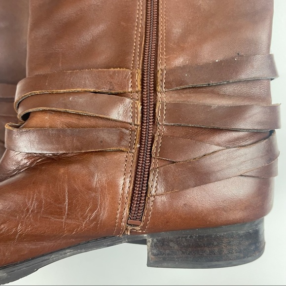 Audrey Brook brown Leather Zip Up Riding High Boots Size 8M - Picture 12 of 14